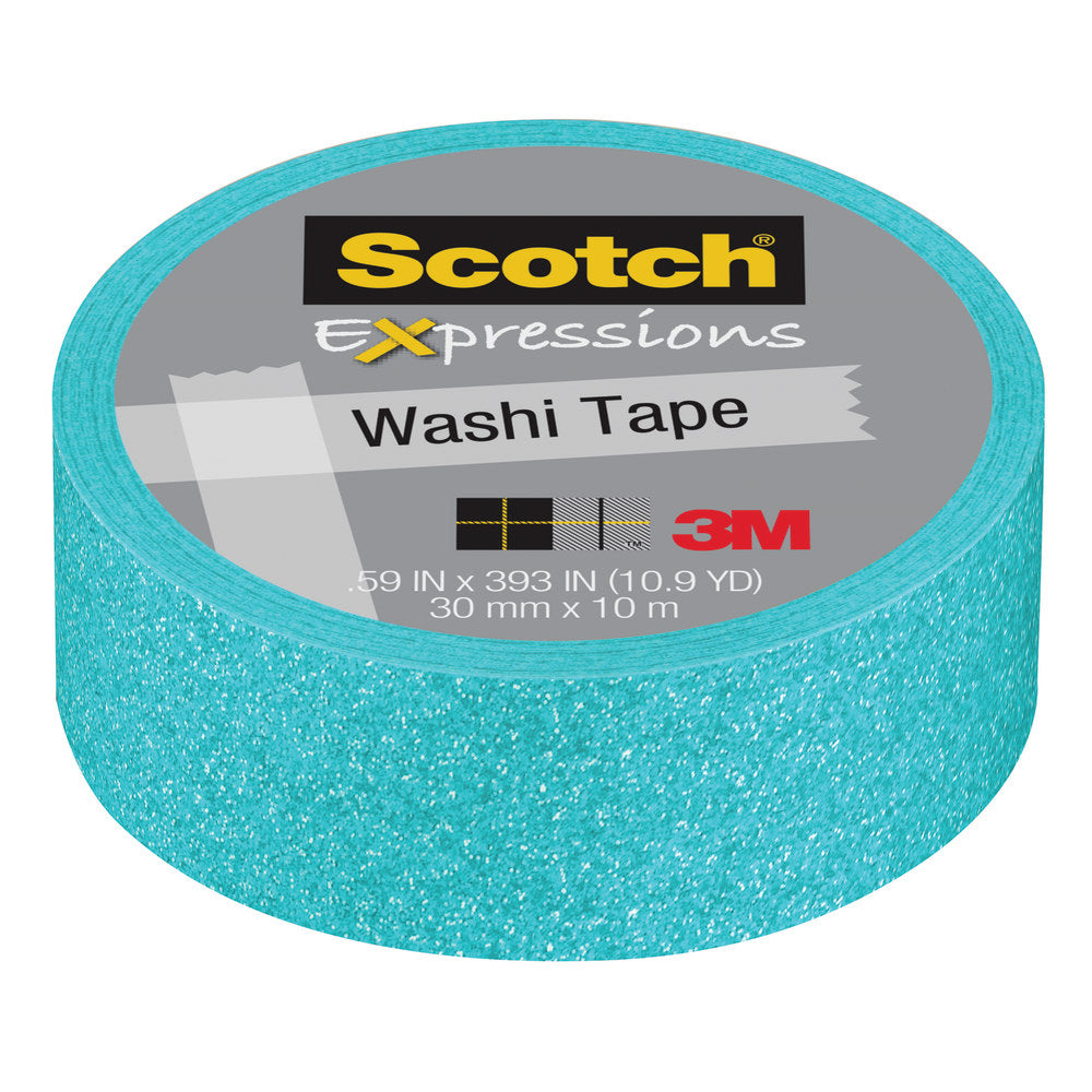 Scotch Expressions Glitter Tape, 0.59in x 196in, Pastel Blue