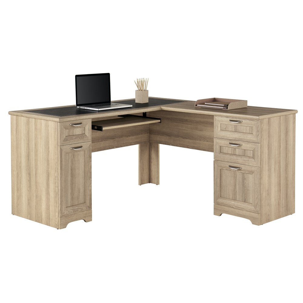 Realspace Magellan 59inW L-Shape Corner Desk, Blonde Ash