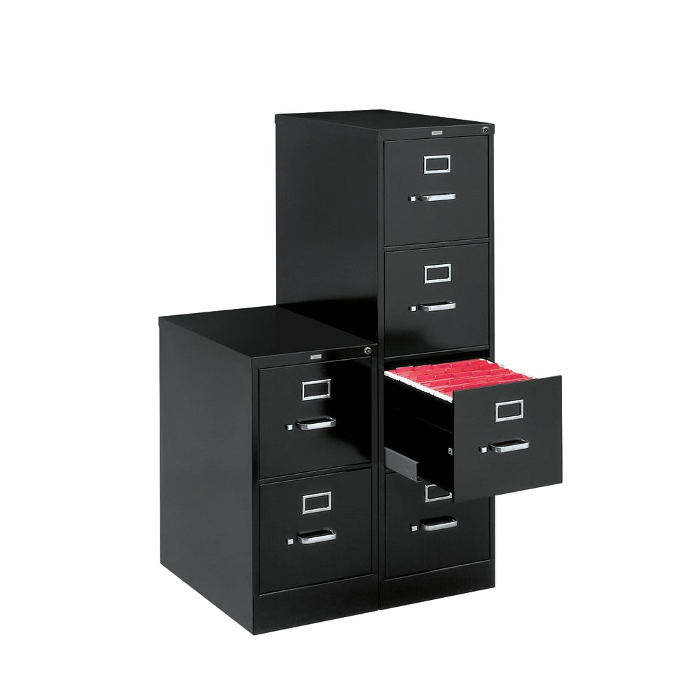 HON 510 25inD Vertical 2-Drawer File Cabinet, Black