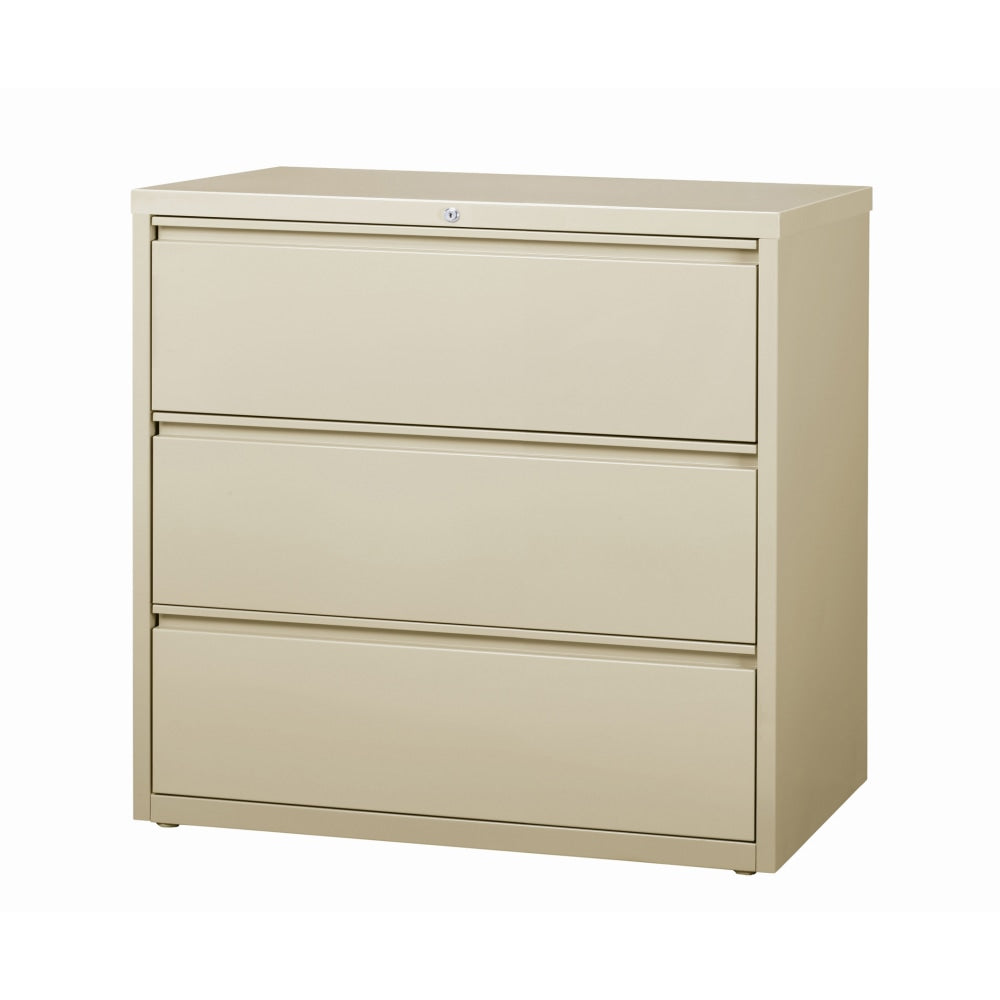 WorkPro 42inW x 18-5/8inD Lateral 3-Drawer File Cabinet, Putty