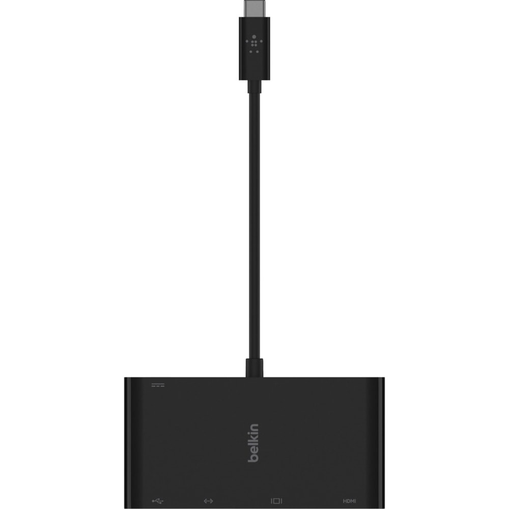 Belkin USB-C Multiport Adapter, USB-C to HDMI - USB A 3.0 - VGA, up to 100W Power Delivery, up 4k Resolution - for Notebook - 100 W - USB Type C - 1 x USB 3.0 - USB Type-C - Network (RJ-45) - HDMI - VGA - Wired