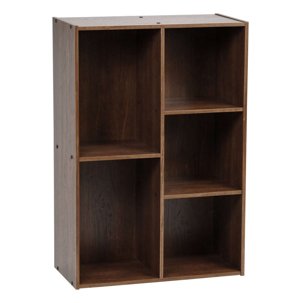 IRIS 35inH 5-Compartment Organizer Bookcase, Brown