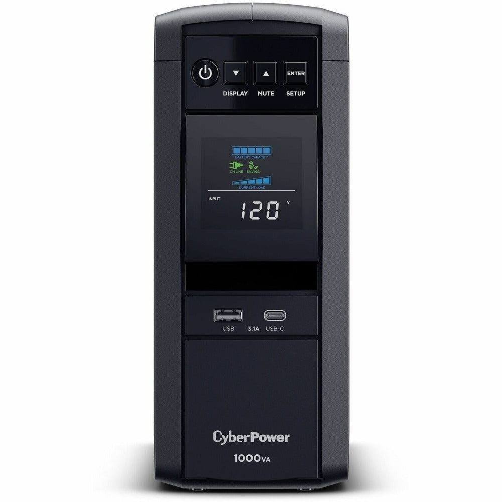 CyberPower PFC SineWave Series CP1000PFCLCD 10-Outlet Uninterruptible Power Supply, 1,000VA/600 Watts