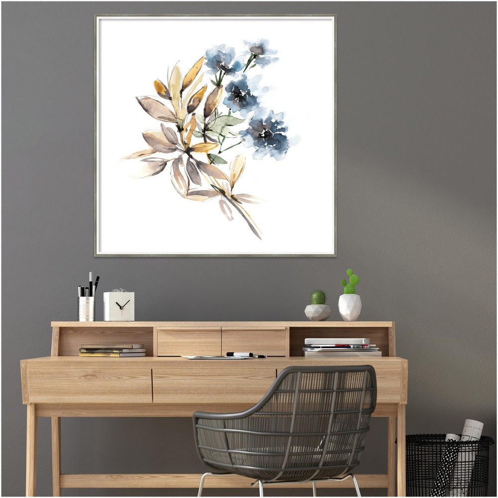 Amanti Art Muted Blue by Sara Berrenson Wood Framed Wall Art Print, 41inW x 41inH, White