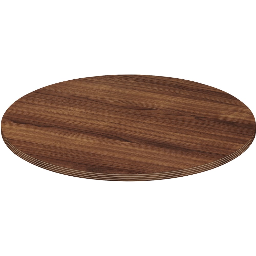 Lorell Chateau Series Round Conference Table Top, 4ftW, Walnut