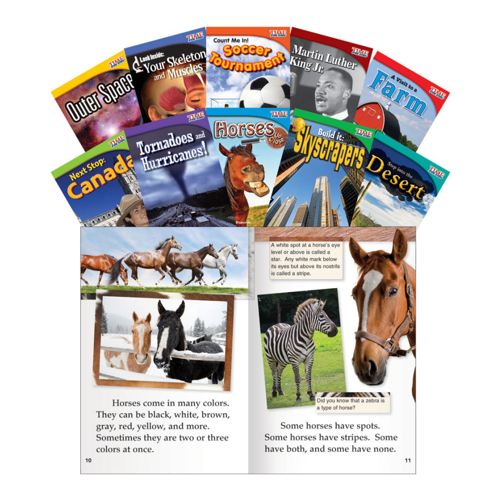 Teacher Created Materials TIME FOR KIDS Nonfiction Book Set, Set 2, Set Of 10 Books, Grade 2