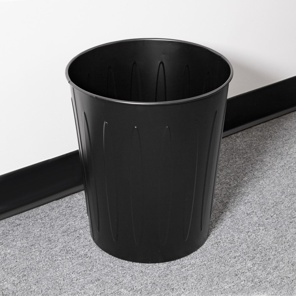 Genuine Joe 6-Gallon Fire-Safe Trash Can, Black