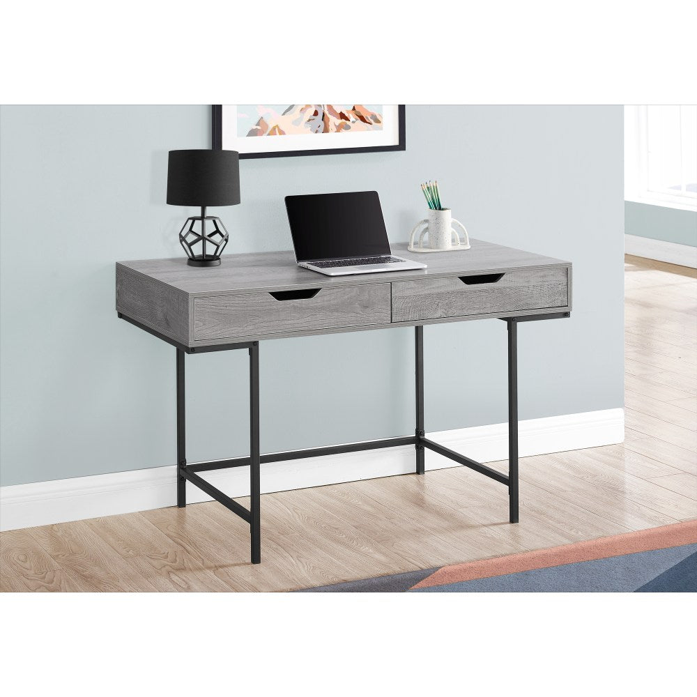 Monarch Specialties Pollard 48inW Computer Desk, Gray Wood/Black