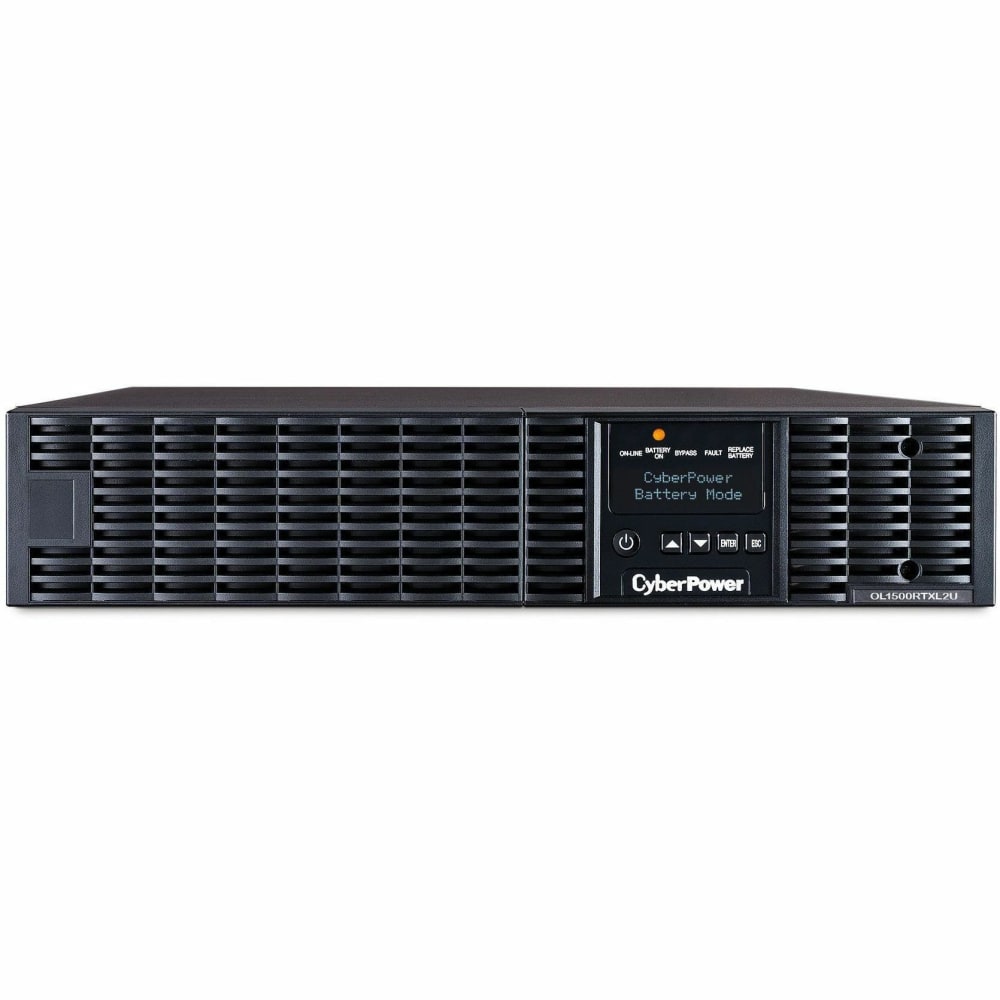 CyberPower OL1500RTXL2UN Smart App Online UPS Systems - 1500VA/1350W, 100 - 125 VAC, NEMA 5-15P, 2U, Rack / Tower, Sine Wave, 8 Outlets, LCD, PowerPanel Business, $400000 CEG, 3YR Warranty