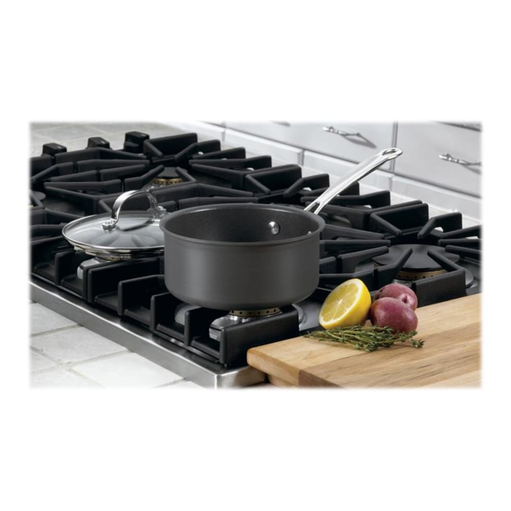 Cuisinart Chefs Classic Aluminum Non-Stick Saucepan With Cover, 0.4 Gallon, Black