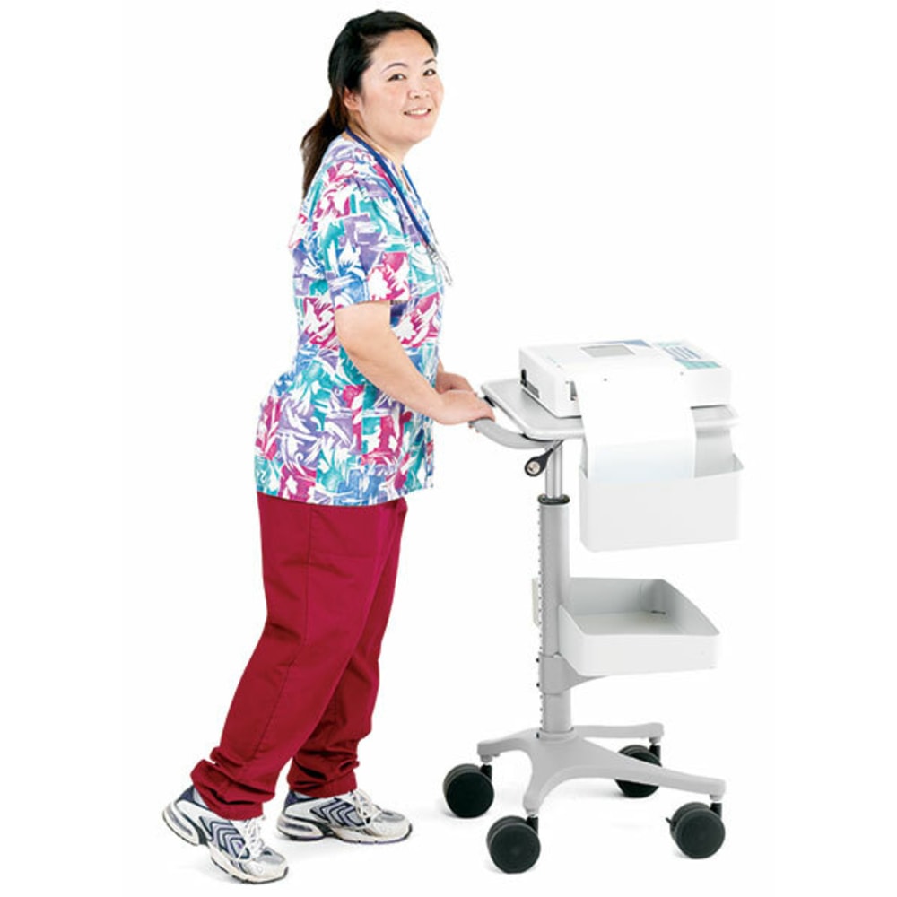 Anthro Zido EKG Cart Package - 130 lb Capacity - 4 Casters - 4in Caster Size - Medium Density Fiberboard (MDF), Cast Metal - x 40in Height - Steel Frame - Cool Gray - 4 Box