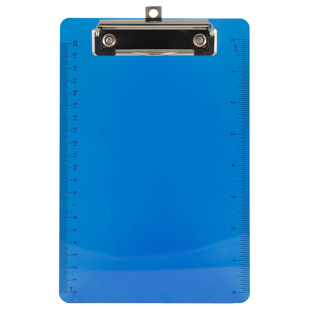 JAM Paper Plastic Mini Clipboard, 6in x 9in, Blue