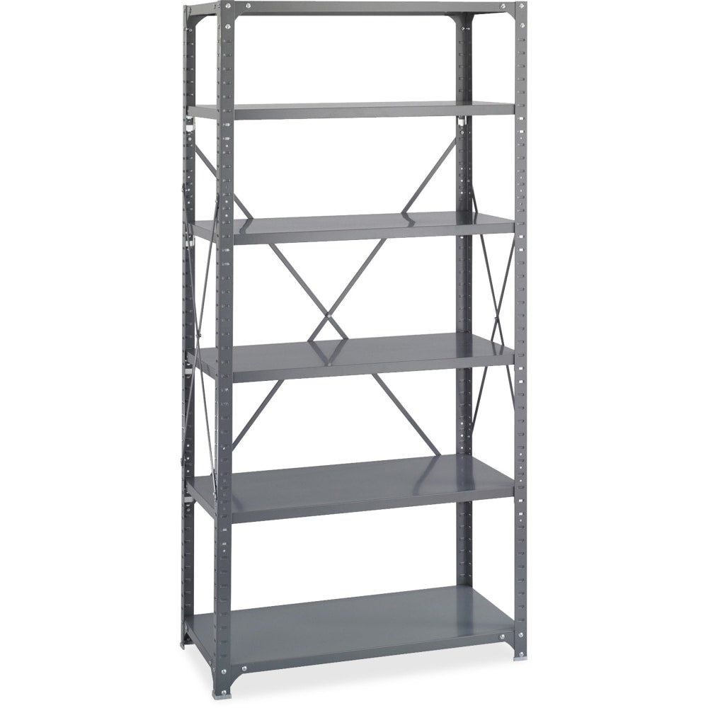 Safco Commercial Steel Shelf Pack, 75inH x 36inW x 24inD, 6 Shelves, Gray