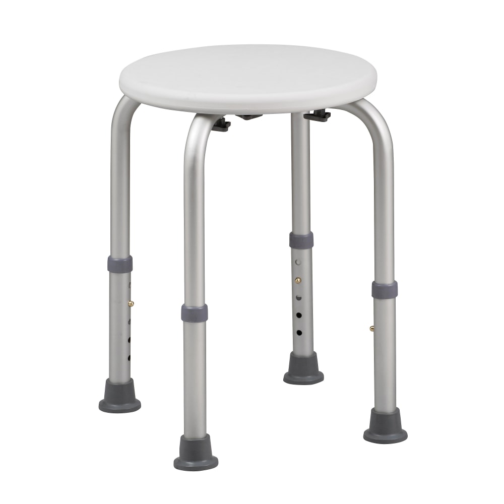 HealthSmart Compact Shower Stool With Germ Protection, 20inH x 6 1/2inW x 6 1/2inD, White