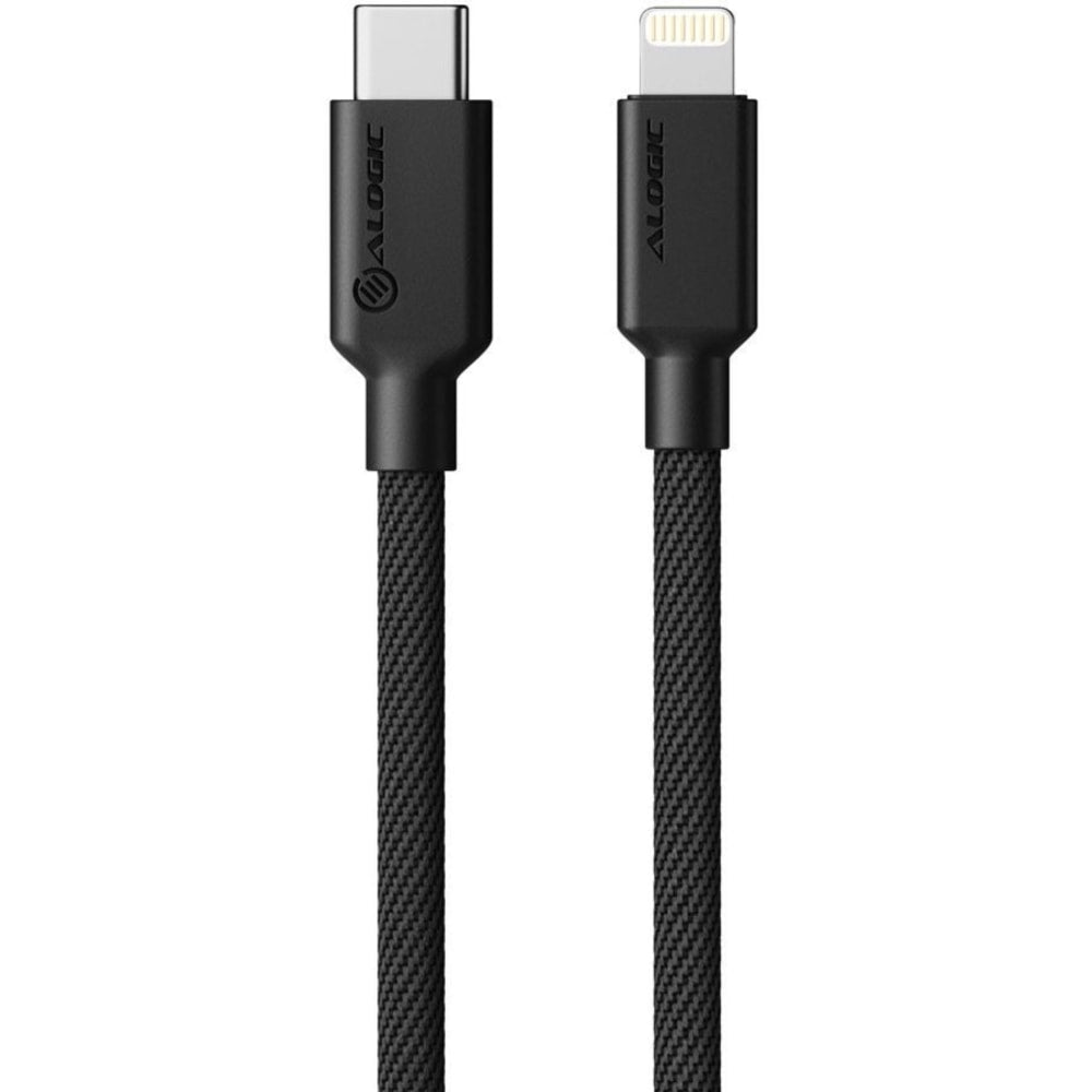 ALOGIC Elements PRO USB-C to Lightning 2m Cable - Black - 6.56 ft Lightning/USB-C Data Transfer Cable for iPhone, iPad, iPod - First End: 1 x USB Type C - Male - Second End: 1 x Lightning - Male - 480 Mbit/s - MFI - Black - 1