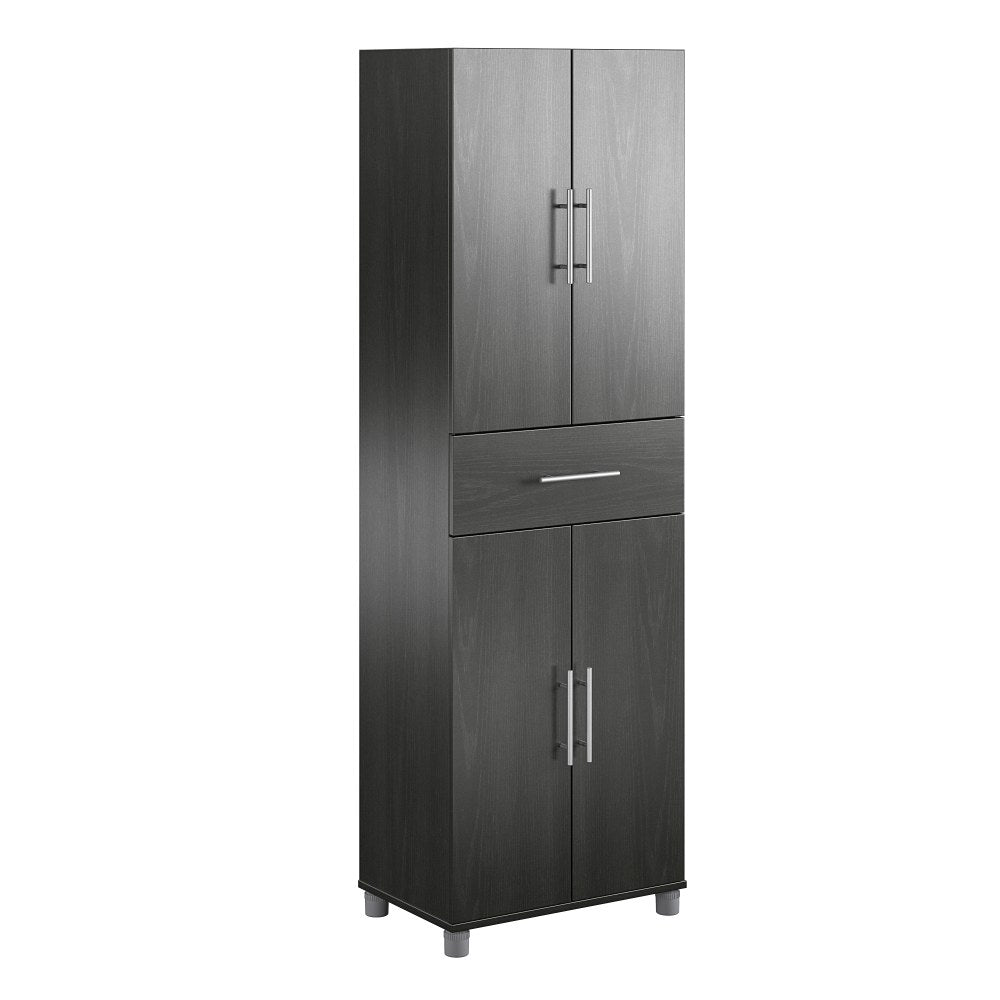 Ameriwood Home Camberly 4-Door/1-Drawer 24inW Storage Cabinet, Black