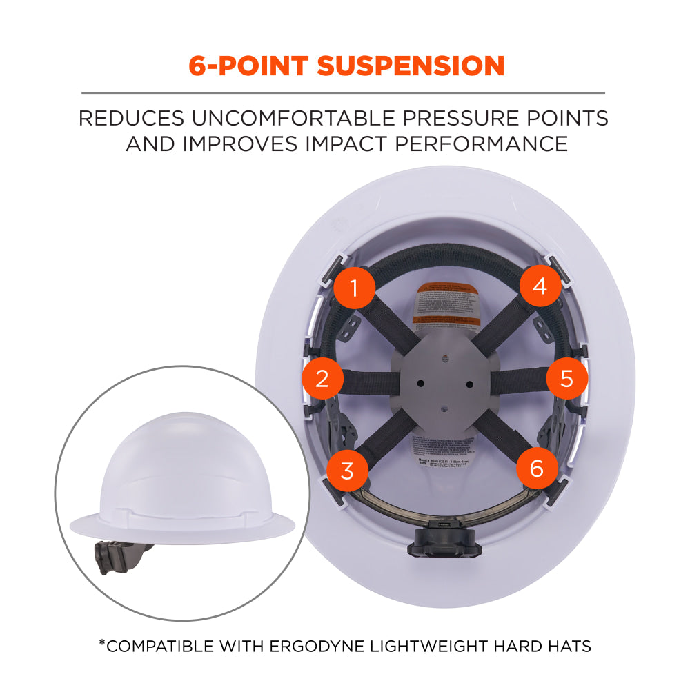 Ergodyne Skullerz 8986 6-Point Hard Hat Suspension Replacement, Gray