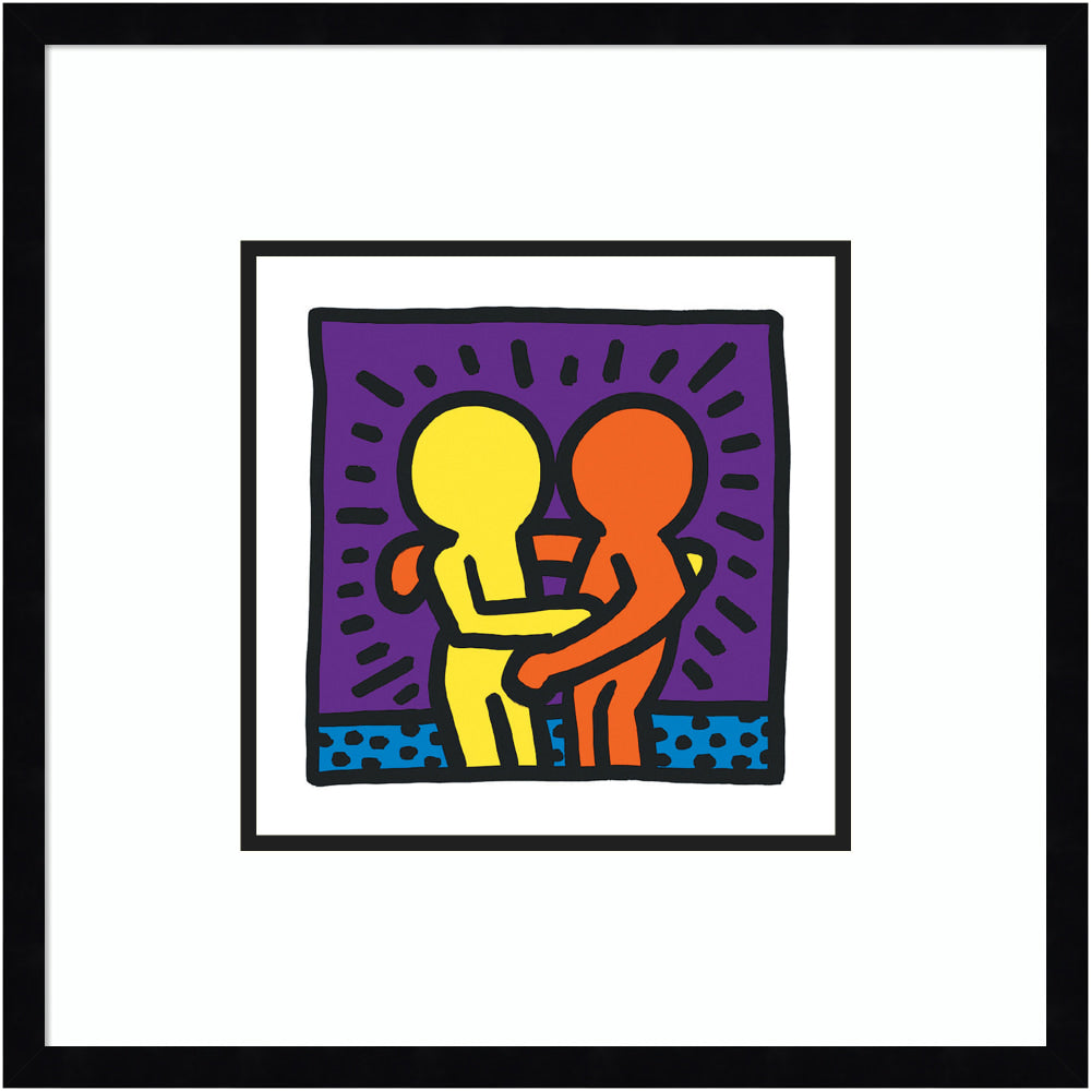 Amanti Art Untitled 1987 by Keith Haring Wood Framed Wall Art Print, 21inW x 21inH, Black