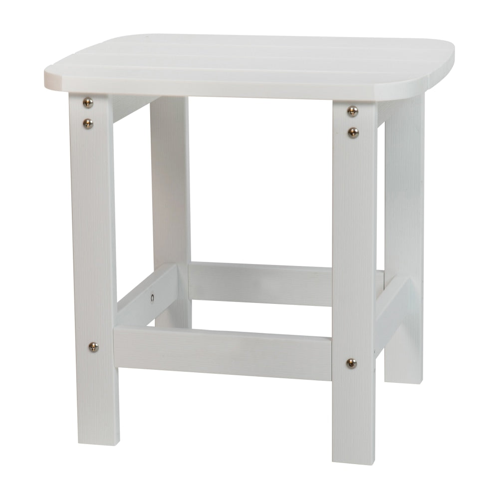 Flash Furniture Charlestown All-Weather Adirondack Side Table, 18-1/4inH x 18-3/4inW x 15inD, White