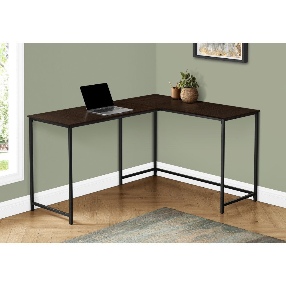 Monarch Specialties Barry 59inW L-Shaped Corner Desk, Espresso