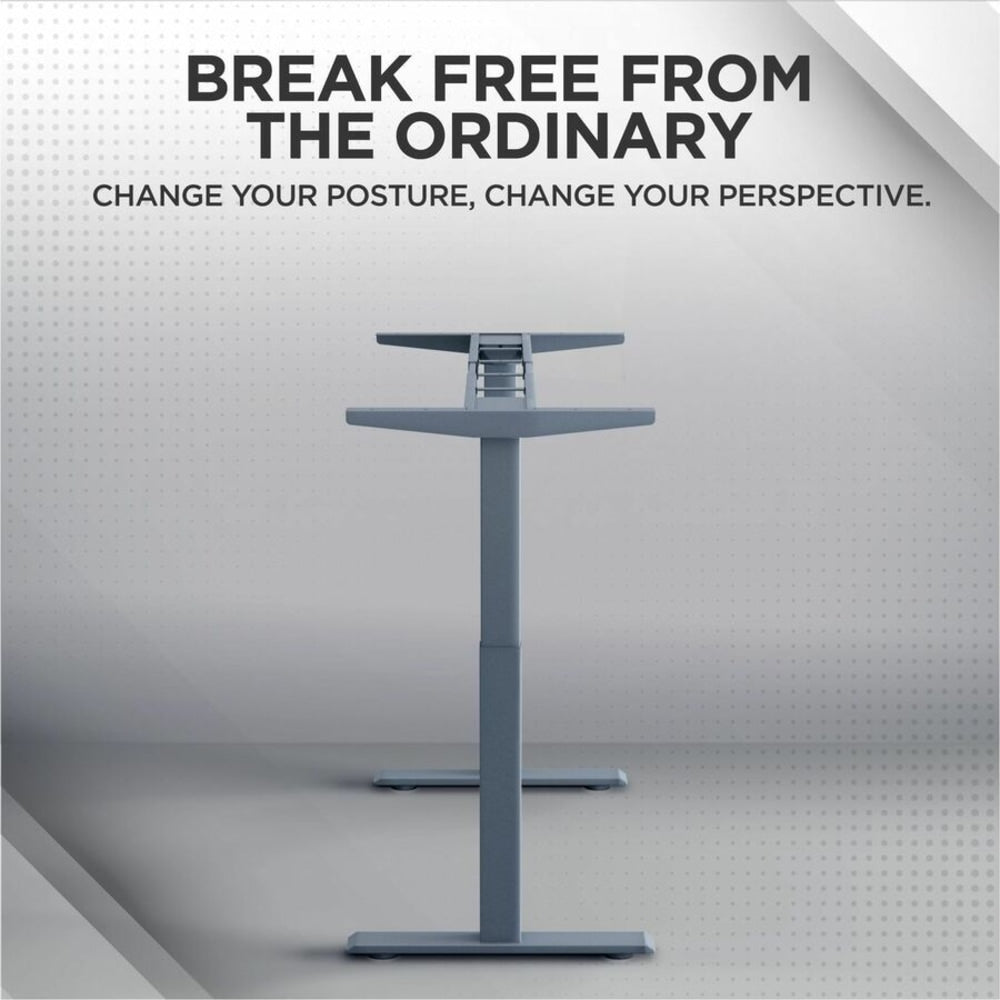 Rise Up Dual Motor Electric Standing Desk Frame with Memory Adjustable Height 27.2-45.3in Gray