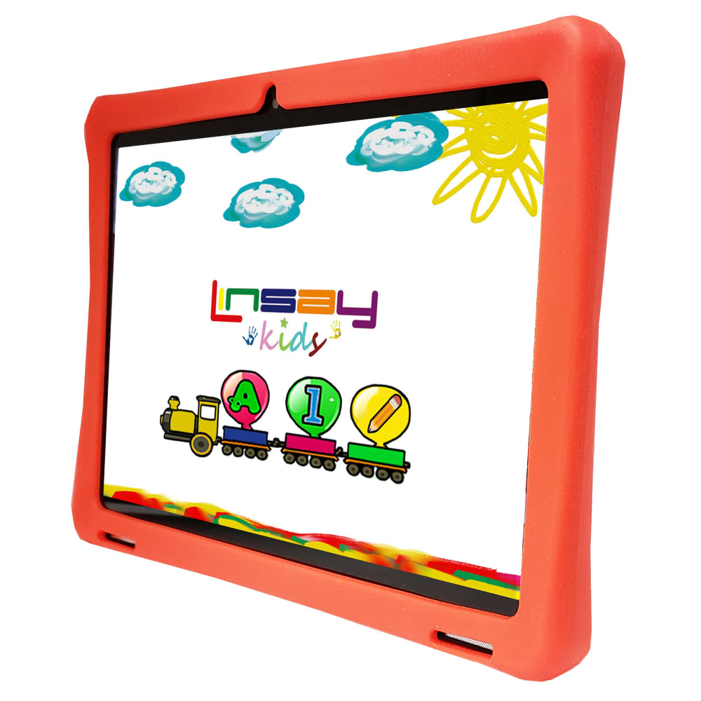 Linsay F10IPS Tablet, 10.1in Screen, 2GB Memory, 64GB Storage, Android 13, Kids Red