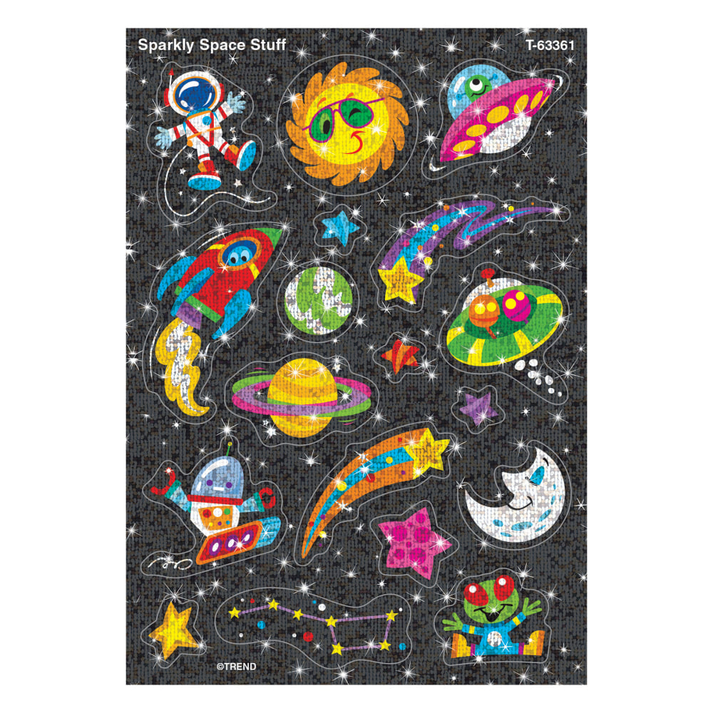 Trend Sparkle Stickers, Sparkly Space Stuff, 36 Stickers Per Pack, Set Of 6 Packs