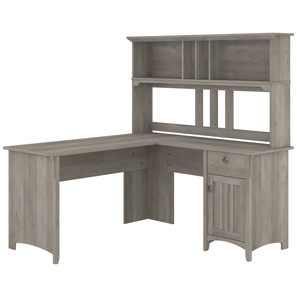 Bush Furniture Salinas 60inW L-Shaped Desk With Hutch, Driftwood Gray, Standard Delivery