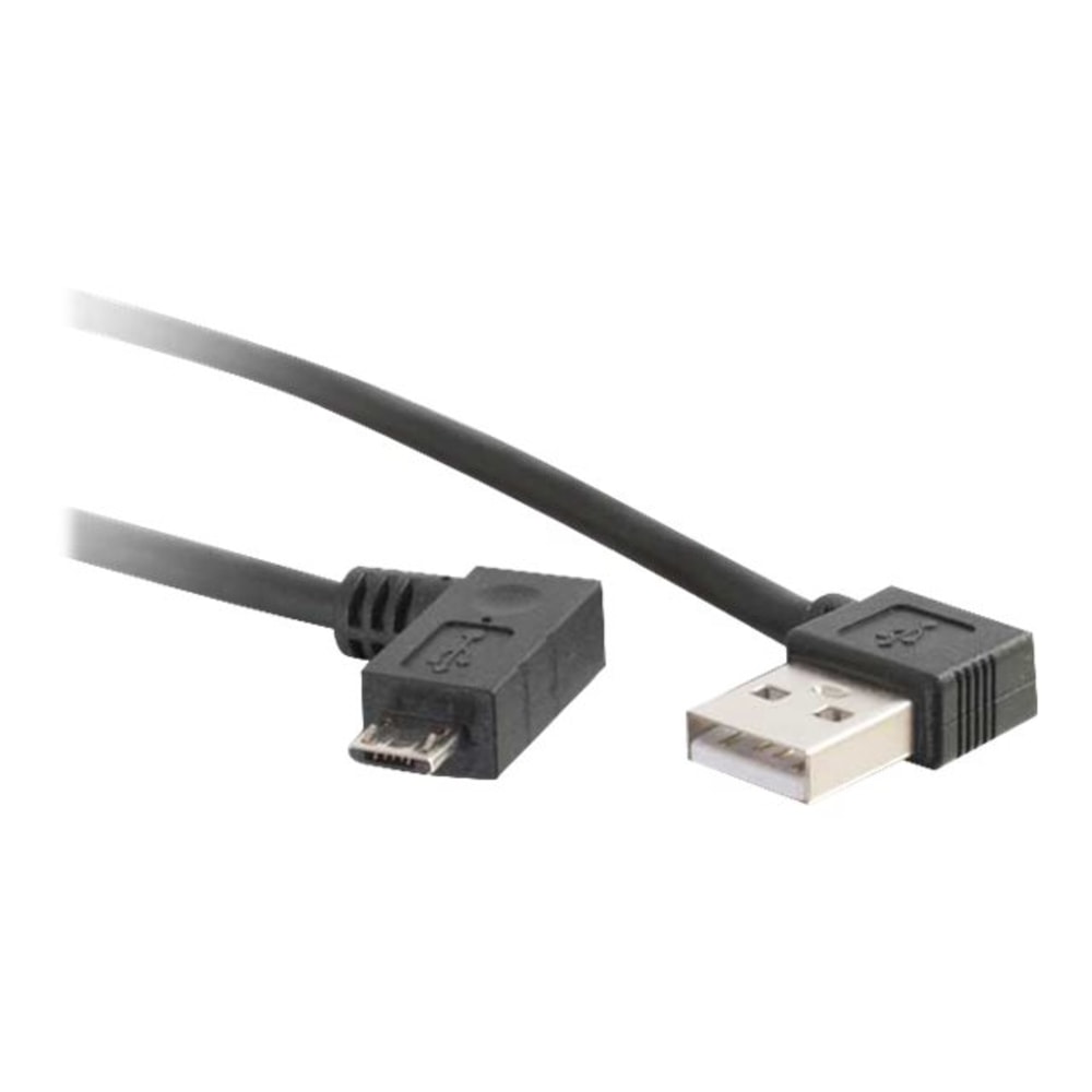 C2G C2G 3m USB A to Micro-USB B Cable with Right Angeled Connectors-USB 2.0 10ft - USB cable - USB (M) to Micro-USB Type B (M) - 10 ft - 90 deg. connector - black