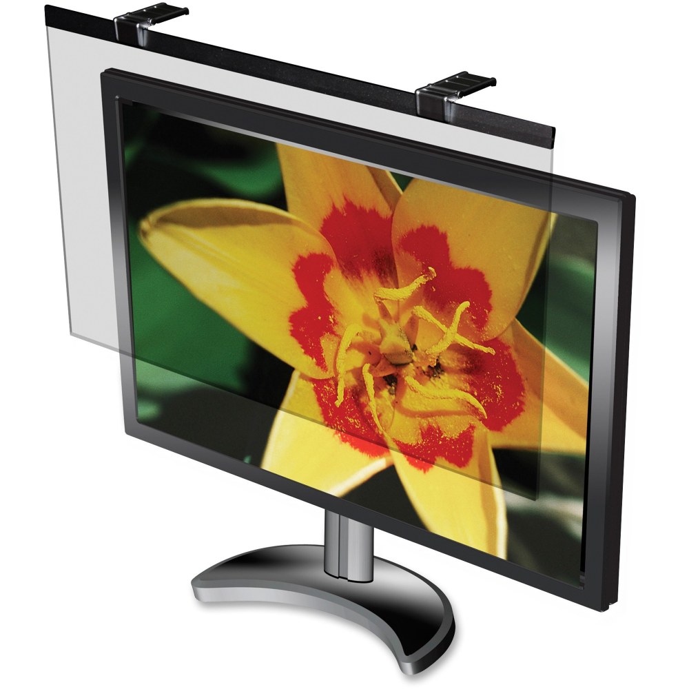 Business Source Wide-screen LCD Anti-glare Filter Black - For 24in Widescreen LCD Monitor - 16:10 - Acrylic - Yes - 1 Pack