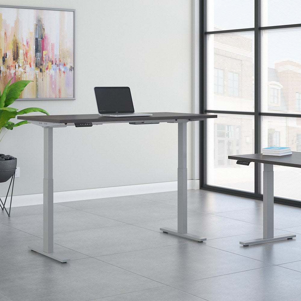 Bush Business Furniture Move 60 Series Electric 60inW x 30inD Height Adjustable Standing Desk, Storm Gray/Cool Gray Metallic, Standard Delivery