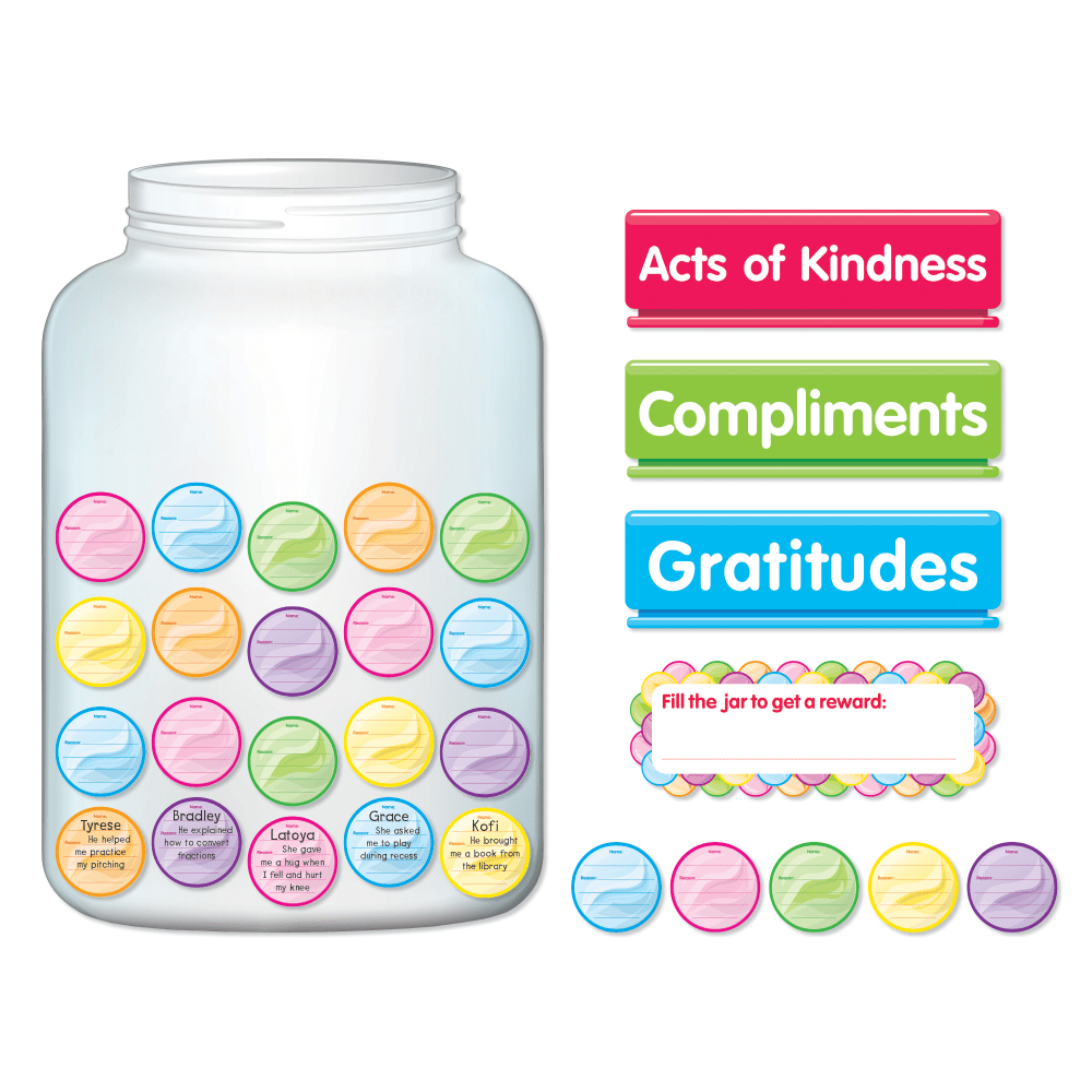 Scholastic Teachers Friend Kindness And Gratitude Jar Bulletin Board Set, Grades 2 - 5