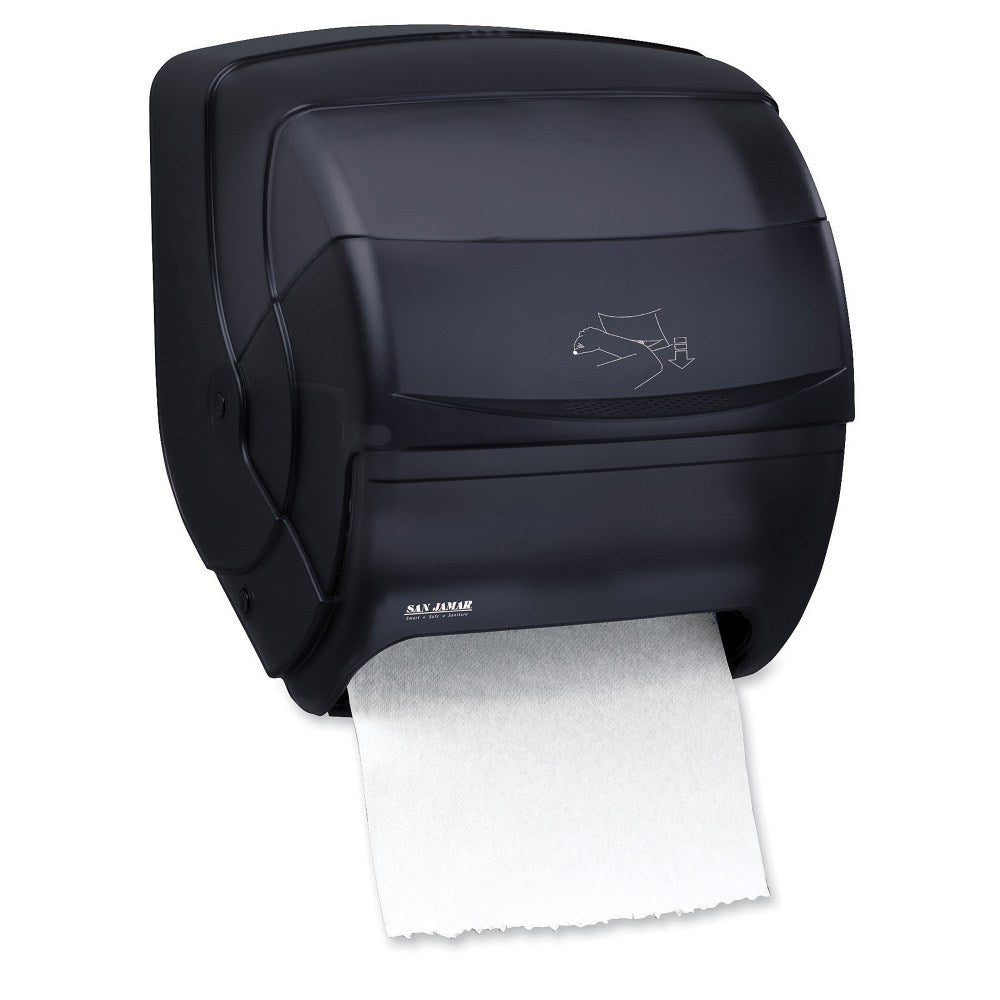 San Jamar Integra Lever Towel Dispenser, 13 1/2in x 11 1/2in x 11 1/4in, Black/Pearl