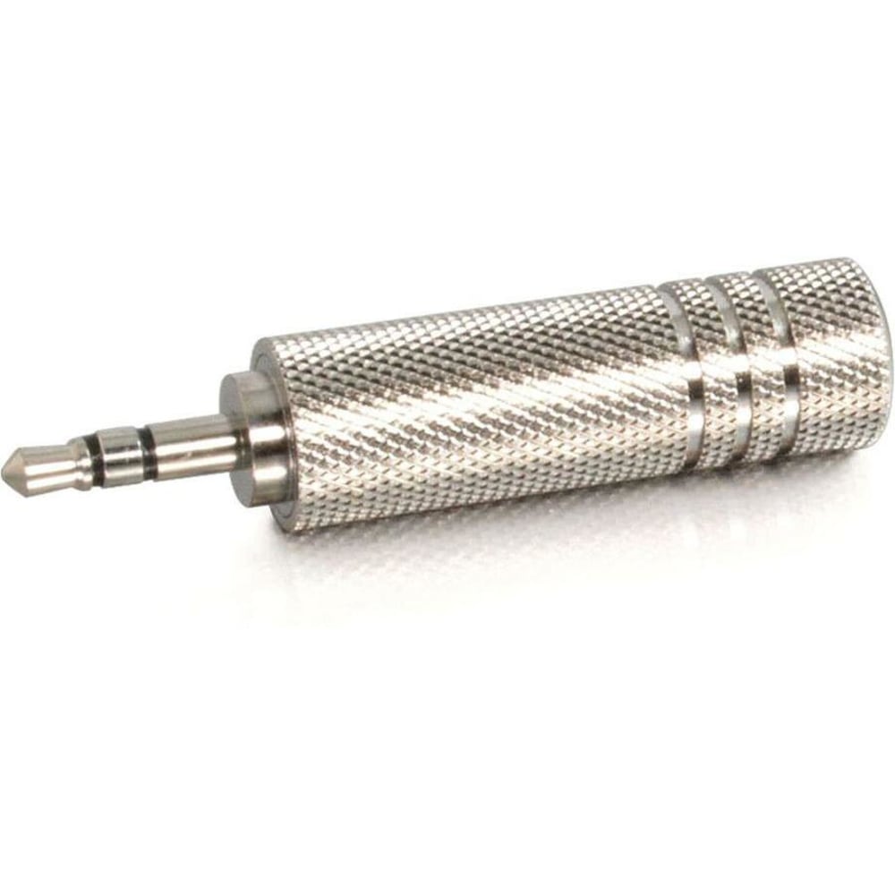 C2G 3.5mm Stereo Male to 6.3mm (1/4in) Stereo Female Adapter - 1 x Mini-phone Male - 1 x 6.35mm Audio Female - Metallic Silver