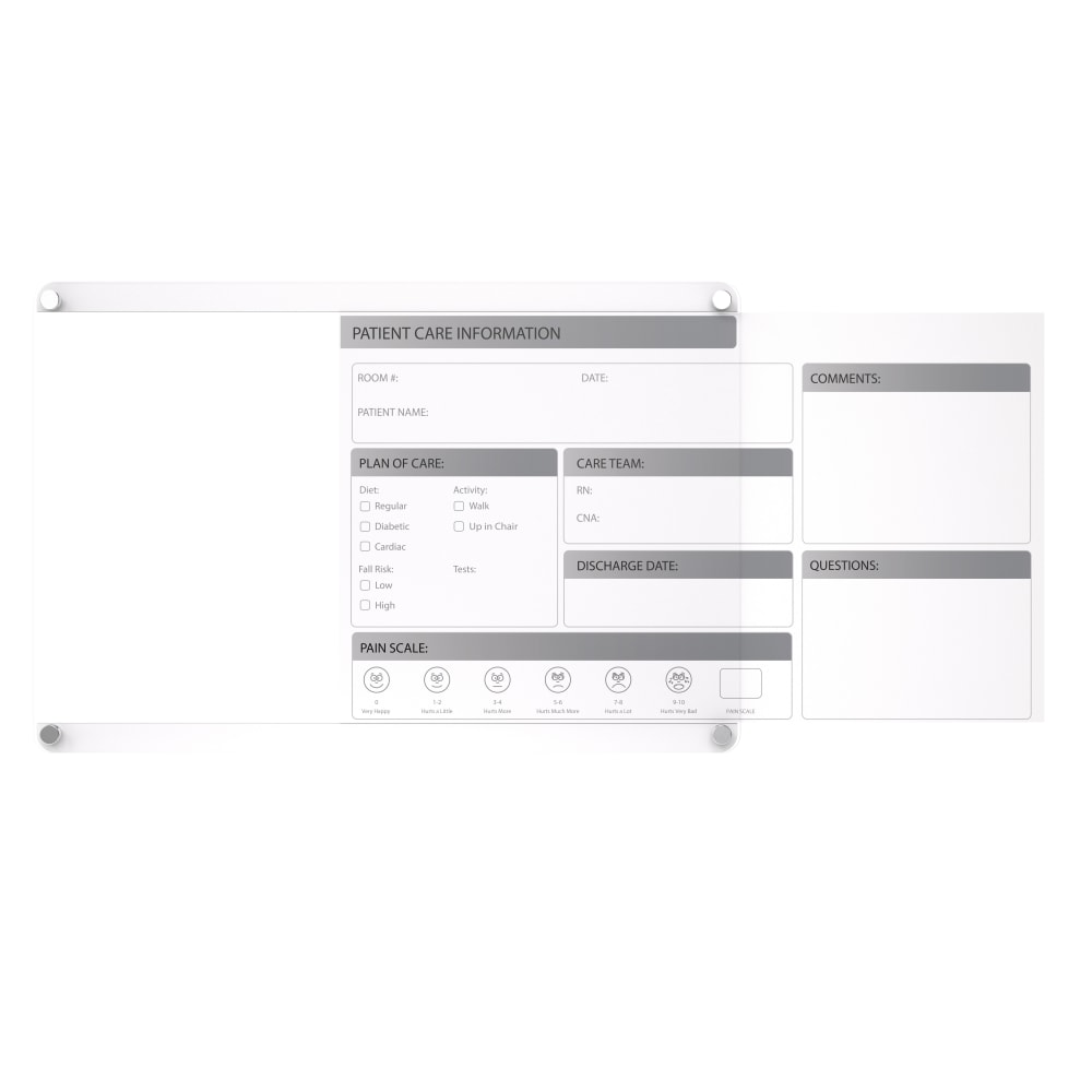 Ghent Graphics Non-Magnetic Dry-Erase Glassboard, 18in x 24in, White