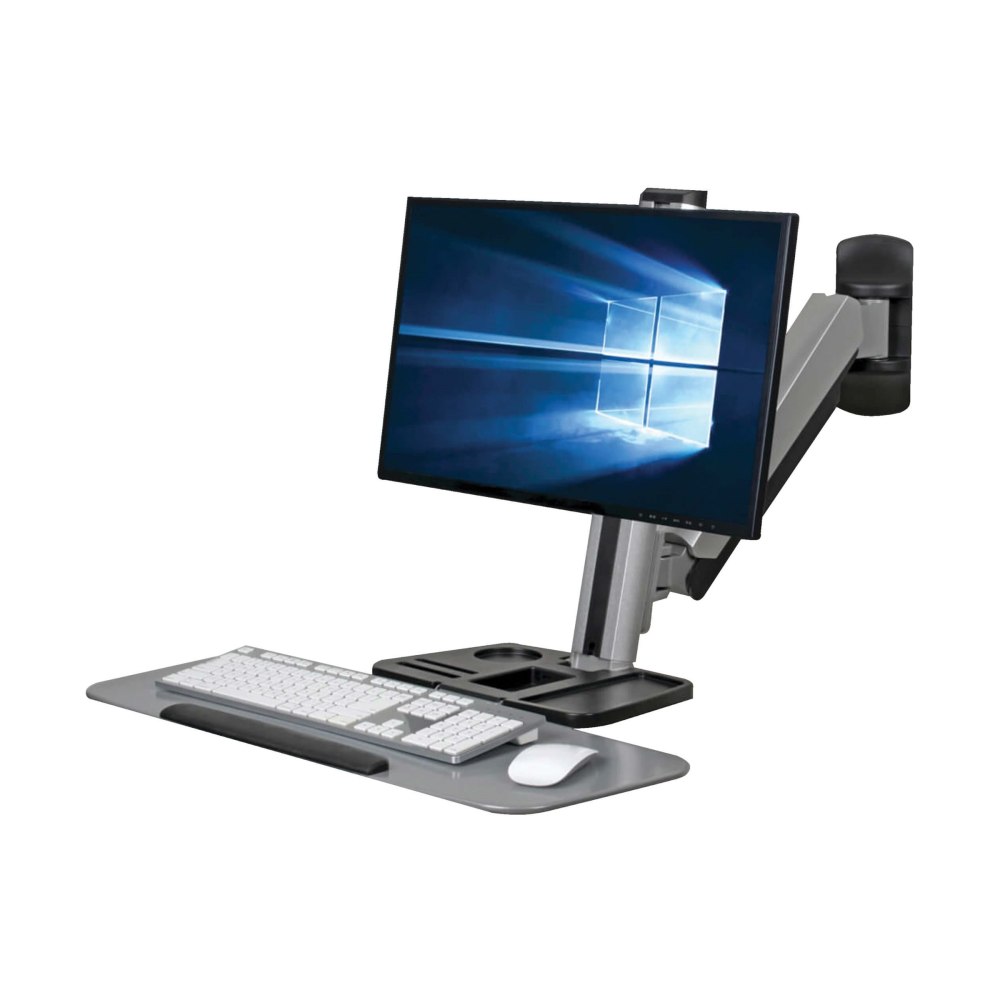 Eaton Tripp Lite Series WorkWise Wall-Mounted Workstation, Single Display - Mounting kit (keyboard shelf, mast, mounting hardware, arm bracket, 2 decorative covers) - for LCD display / PC equipment - plastic, steel - black - screen size: 13in-32in