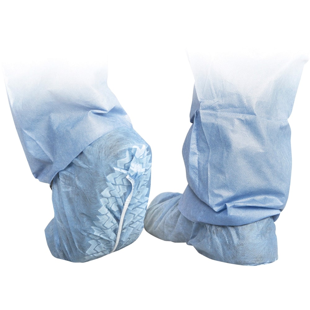 Medline Polypropylene Non-Skid Shoe Covers, XL, Blue, Case Of 100