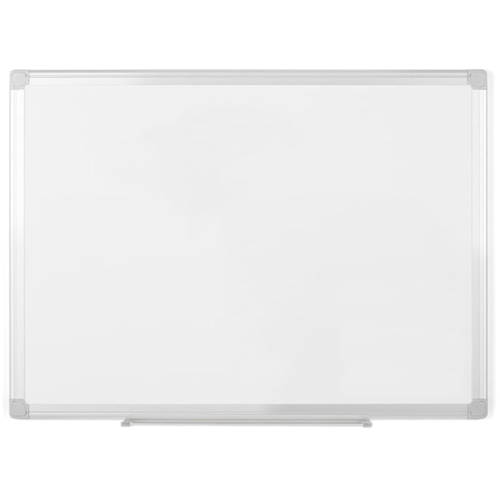 MasterVision Earth Silver Easy Clean Non-Magnetic Melamine Dry-Erase Whiteboard, 48in x 72in, 80% Recycled, Aluminum Frame With Silver Finish