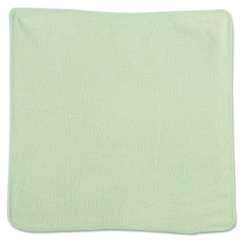 Rubbermaid Commercial Products, Light Commercial Microfiber Cloths, 12in x 12in, Green, Pack of 24 Cloths