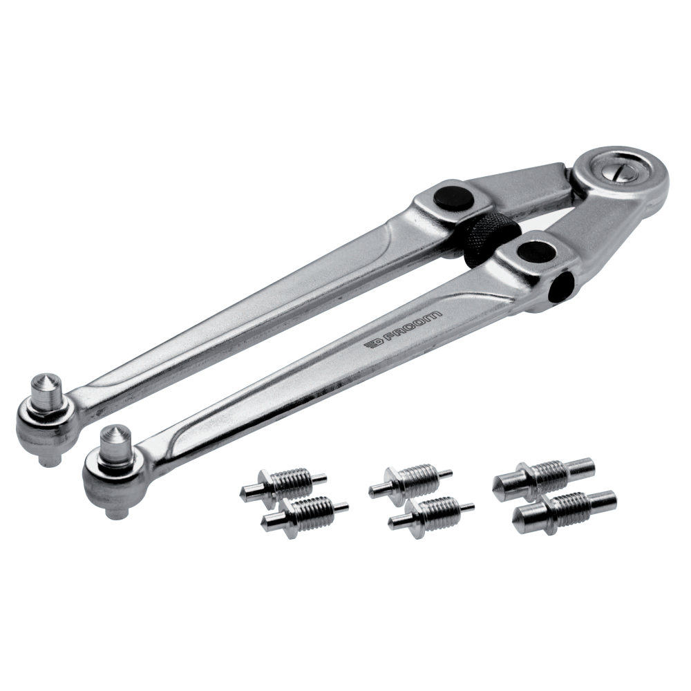 Black+Decker Pin Spanner Wrenches, 4 in Opening, Round Pin, Chrome Vanadium Steel, 10 5/8 in