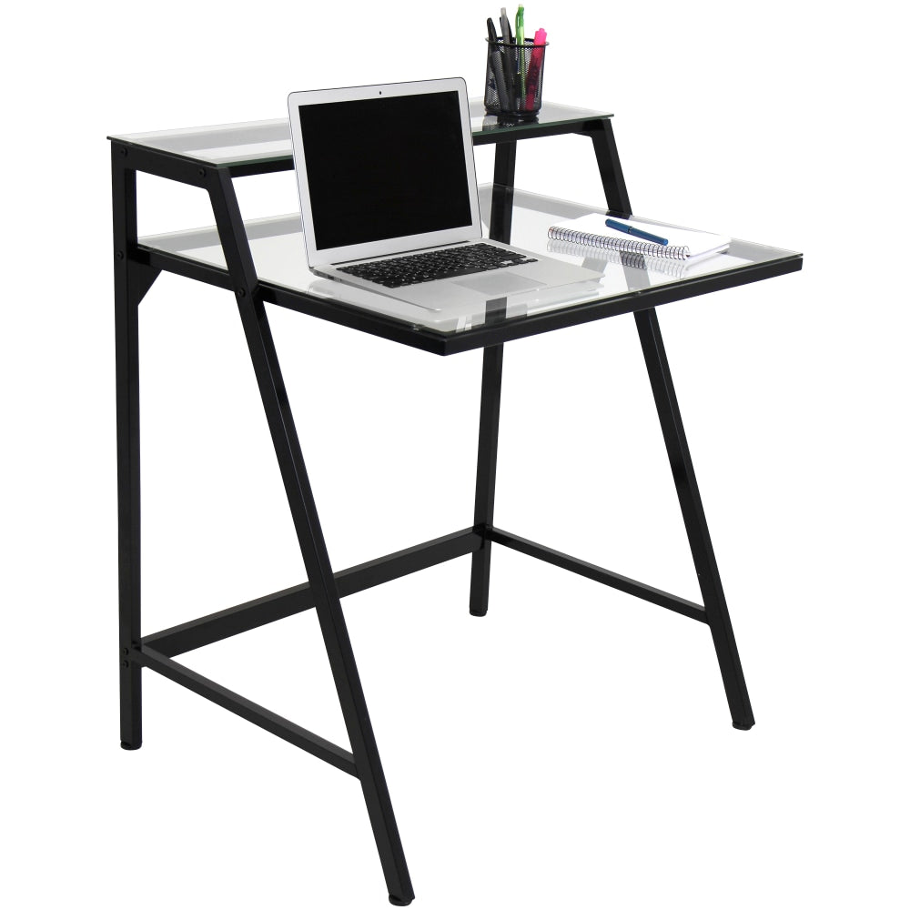 LumiSource 2-Tier 32inW Computer Desk, Black