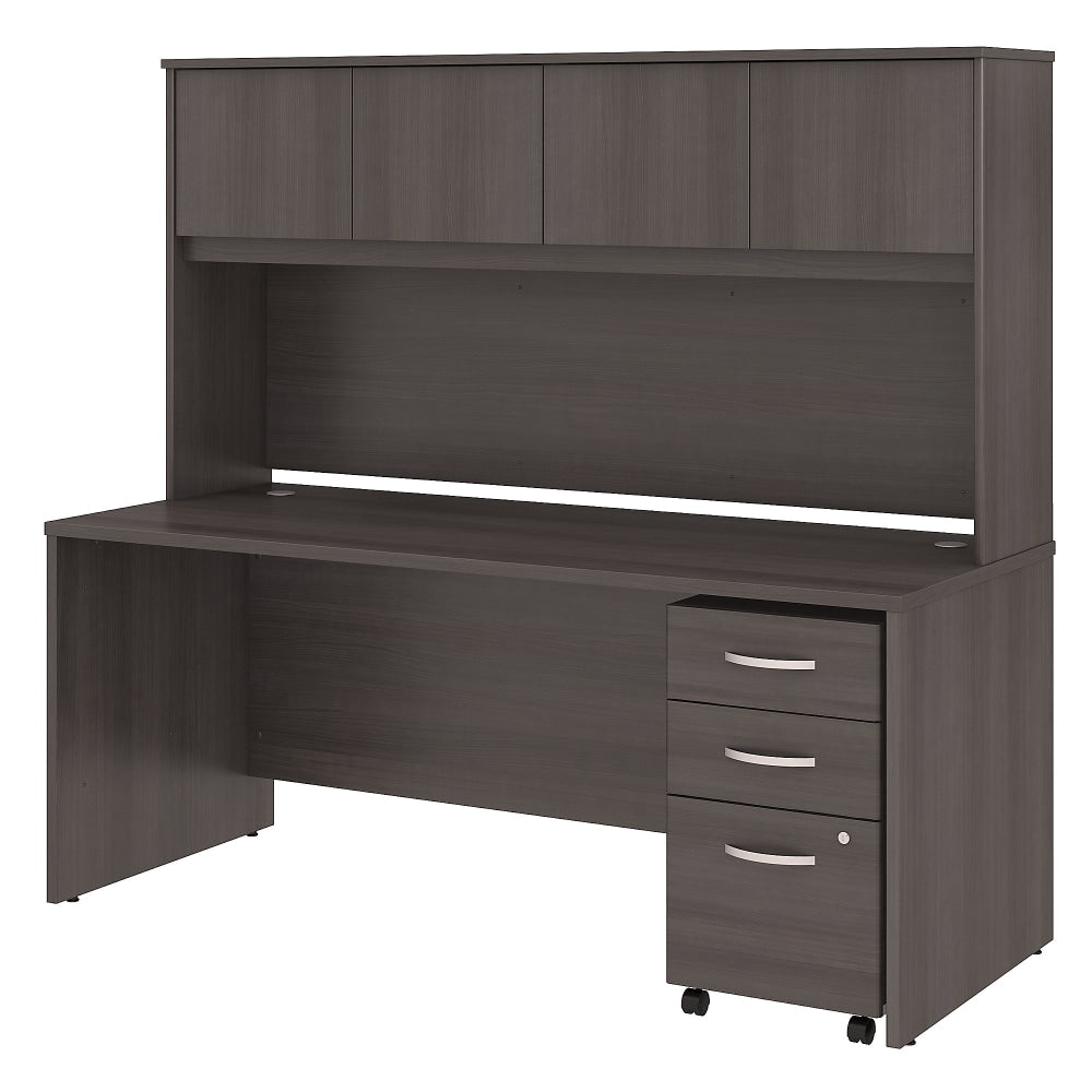 Bush Business Furniture Studio C 72inW Office Computer Desk With Hutch And Mobile File Cabinet, Storm Gray, Standard Delivery