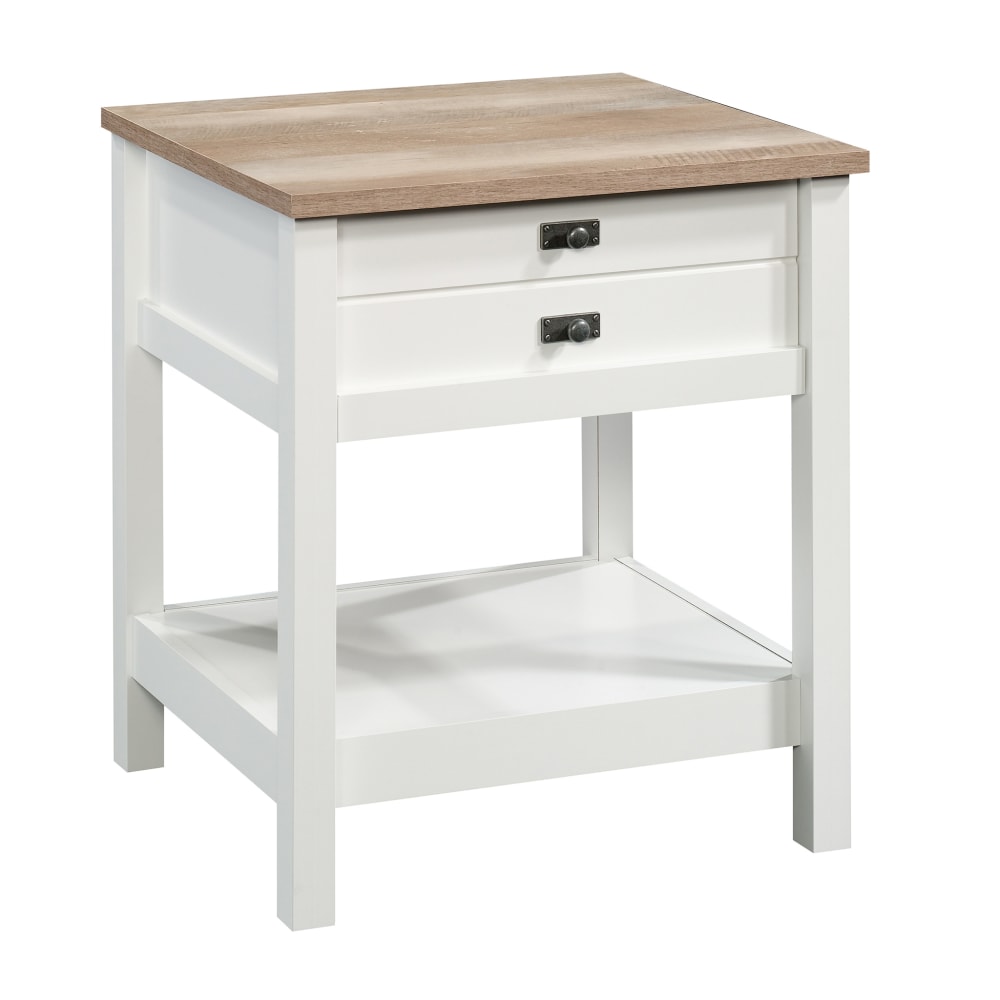 Sauder Cottage Road Side Table, Rectangular, Lintel Oak/Soft White