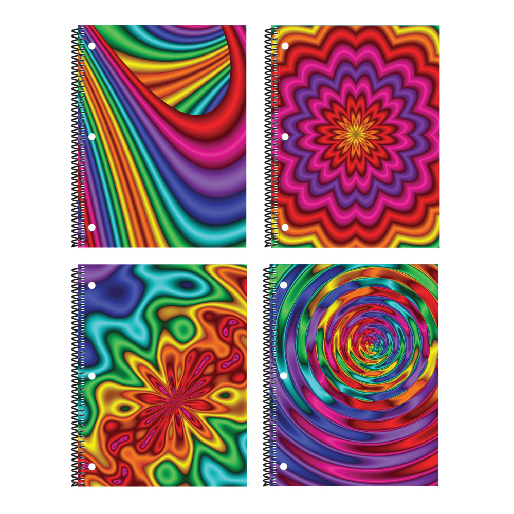 Inkology Spiral Notebooks, 8in x 10-1/2in, College Ruled, 140 Pages (70 Sheets), Color Slicks II, Pack Of 12 Notebooks