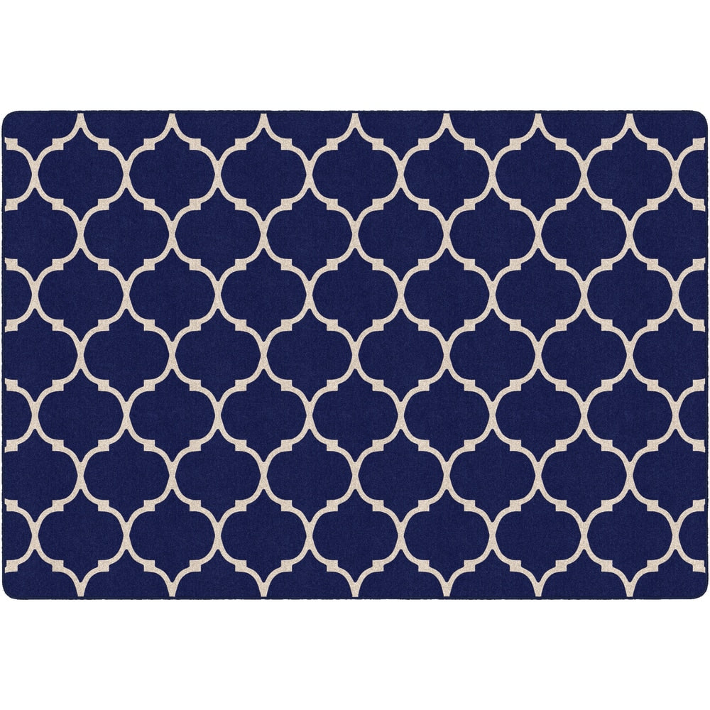 Flagship Carpets Moroccan Trellis Rectangular Rug, 100in x 144in, Blue