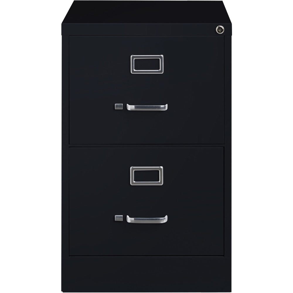 Lorell Fortress 26-1/2inD Vertical 2-Drawer Legal-Size File Cabinet, Black