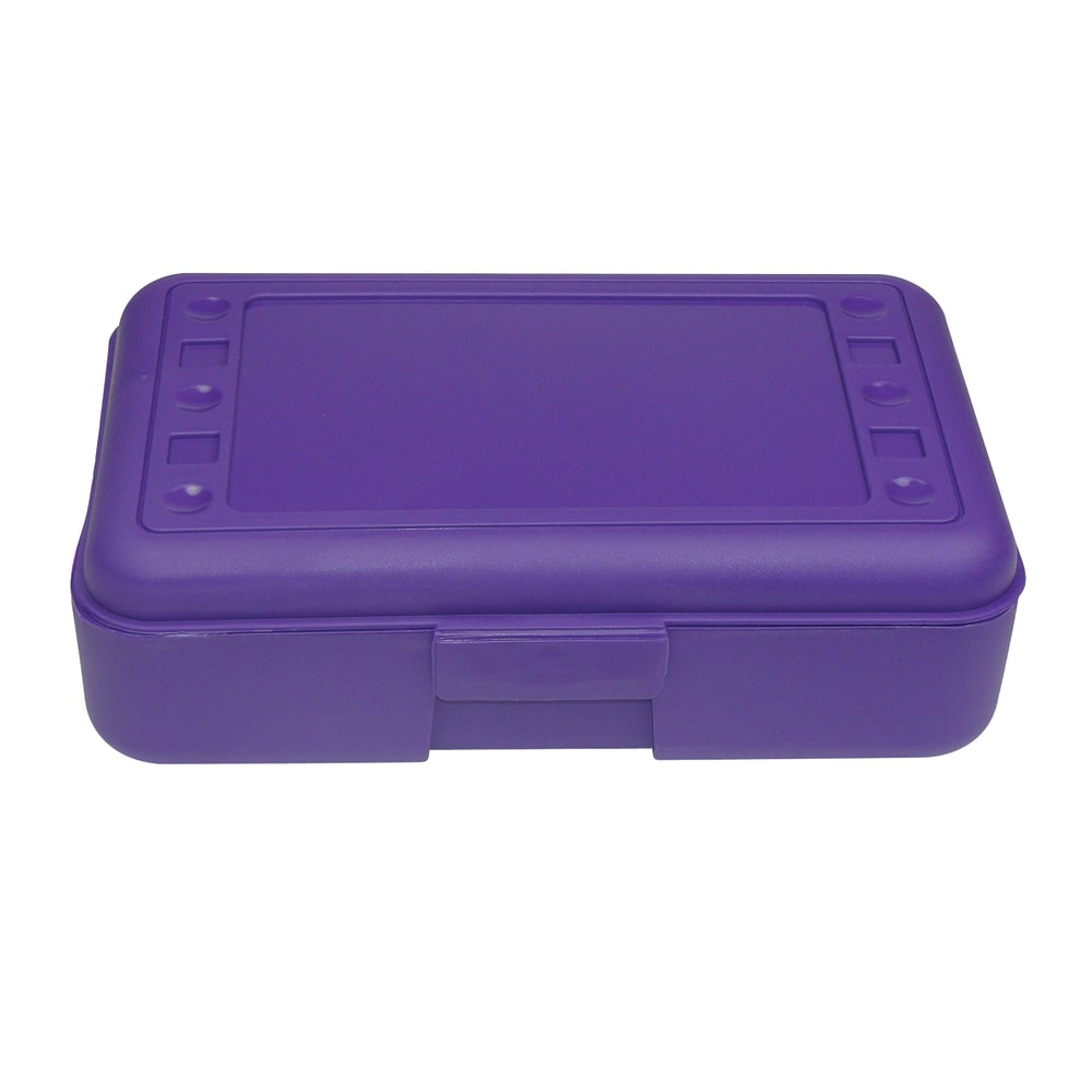 Romanoff Products Pencil Boxes, 8 1/2inH x 5 1/2inW x 2 1/2inD, Purple, Pack Of 12