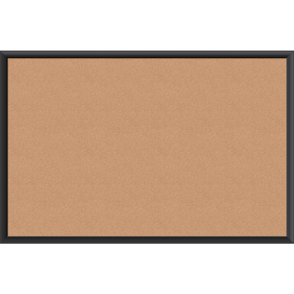 U Brands Cork Bulletin Board, 35in x 23in, Black Aluminum Frame