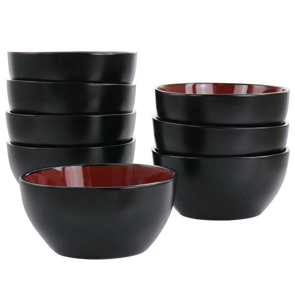 Gibson Home Soho Lounge 8-Piece Bowl Set, 6in, Red