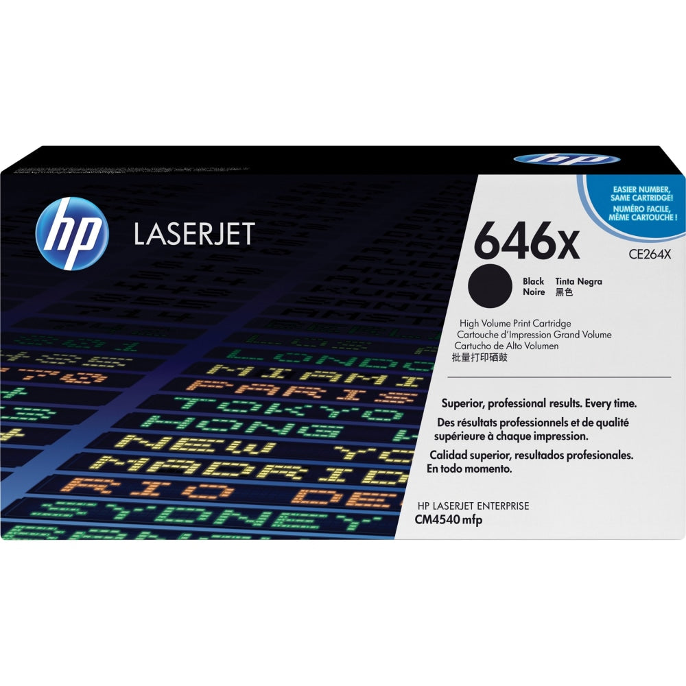 HP 646X Black High Yield Toner Cartridge, CE264XC